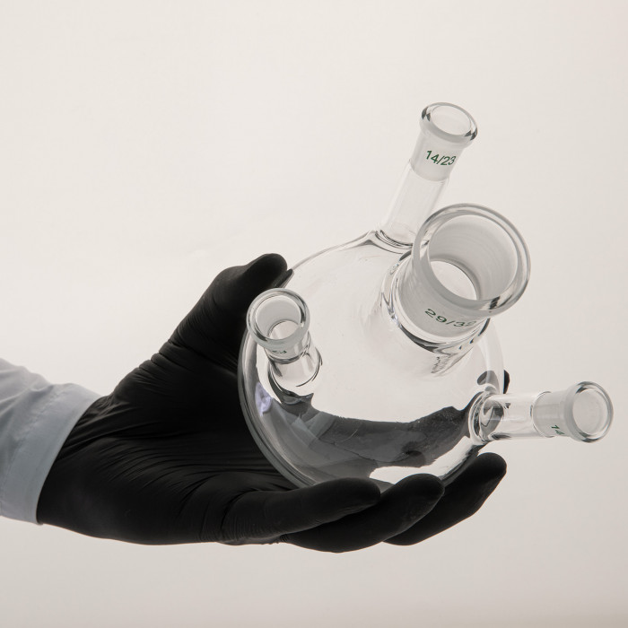 Колба четырехгорлая 500 мл, КГУ-4-1-500-29/32-14/23-14/23-14/23 ТС