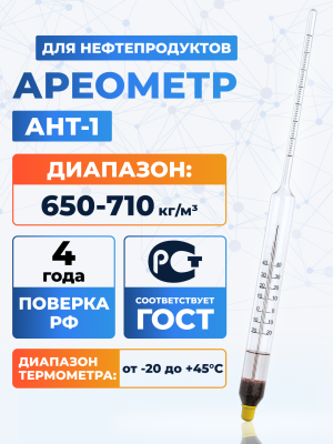 Ареометр для нефтепродуктов АНТ-1 650-710, ГОСТ 18481-81