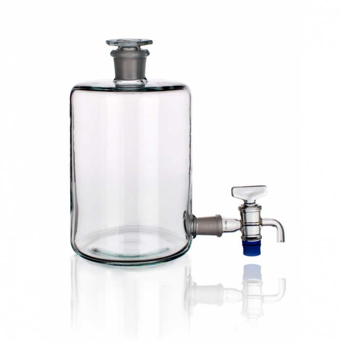 Бутыль Вульфа 500 мл, склянка-аспиратор с краном и пришлифованной пробкой