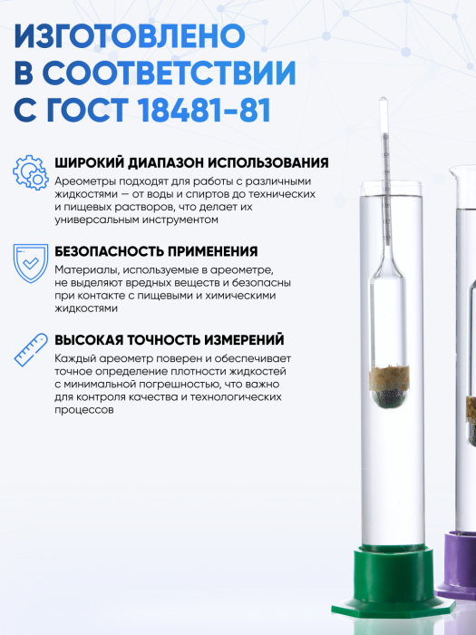 Ареометр для урины (Урометр), АУ 1000-1050, ГОСТ 18481-81