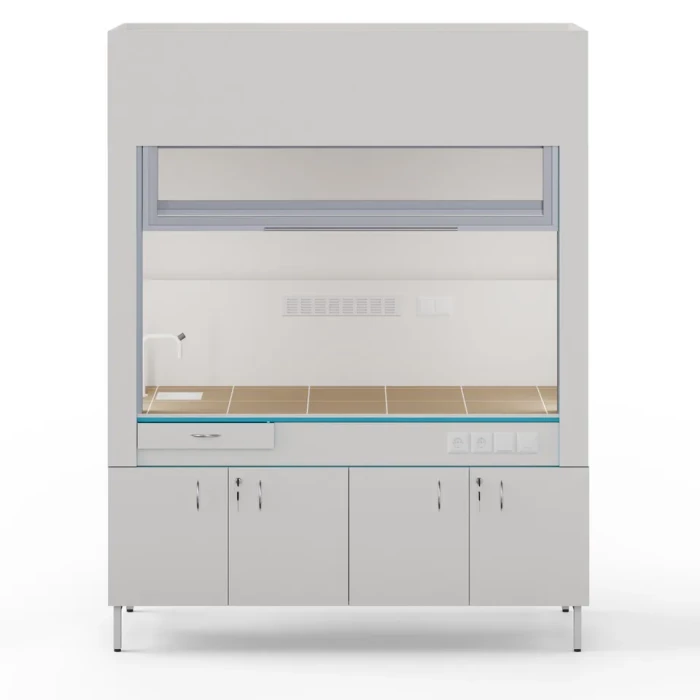 Вытяжной шкаф с сантехникой и столешницей из керамогранитной плитки ШВ НВК 1800 КГ+