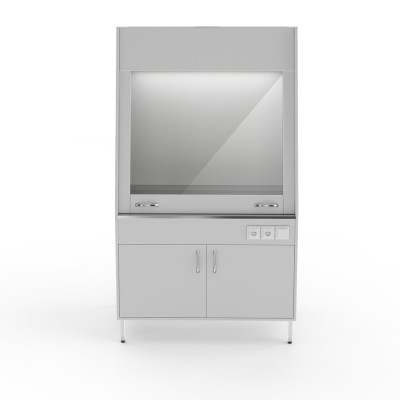 Вытяжной шкаф со столешницей из нержавеющей стали Теолаб НВ-1200 ШВ-Б-НЕРЖ