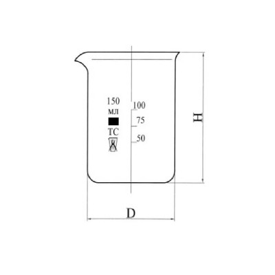 Стакан Stegler Н-1-1000 низкий 1000 мл с делениями