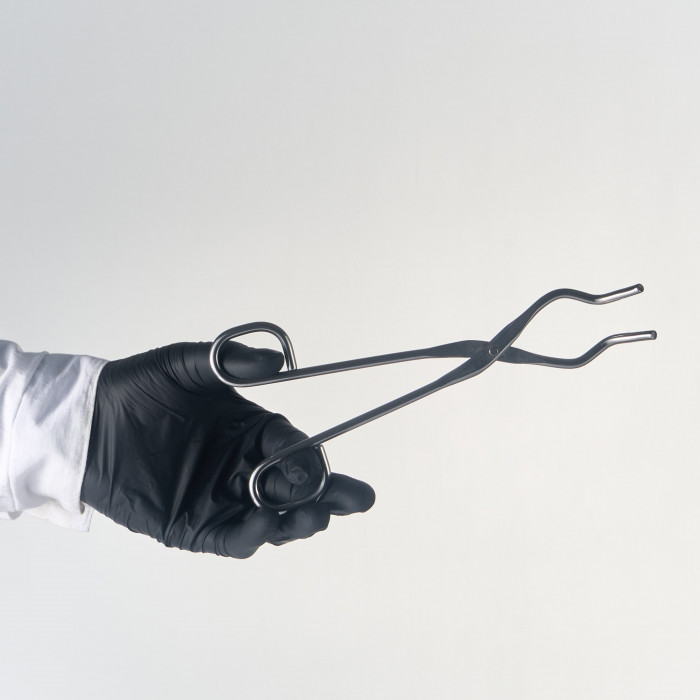 Щипцы лабораторные тигельные из нержавеющей стали и нарезками на рабочей части створок, 21 см, ММИЗ