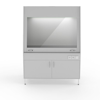 Вытяжной шкаф со столешницей из химстойкого пластика Теолаб НВ-1500 ШВ-СП-Б