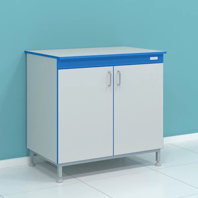 Стол сервисный на опорной тумбе с дверцами СТ.ССД.90.60.90 Л