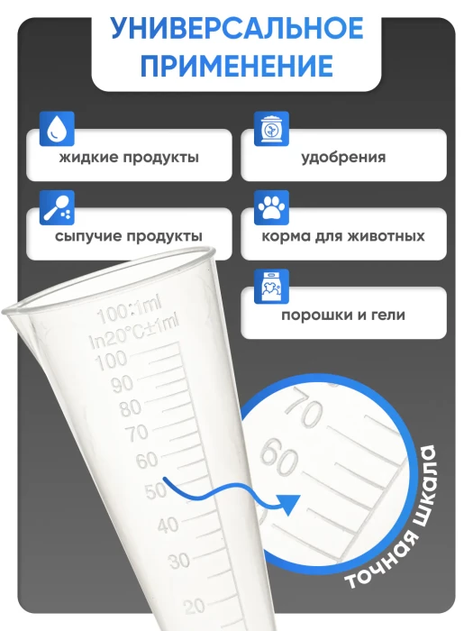 Мензурка п/п коническая 100 мл