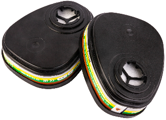 Фильтр противогазовый Jeta Safety для защиты от органических, неорганических, кислых газов и аммиака класса AВЕK1 6541, упаковка 2 шт