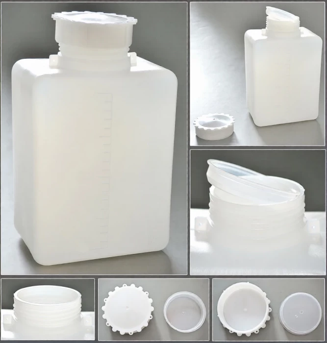 Емкость для общелабораторного применения (бутылка квадратная) 2000 мл., с дел., ПЭВП, Aptaca