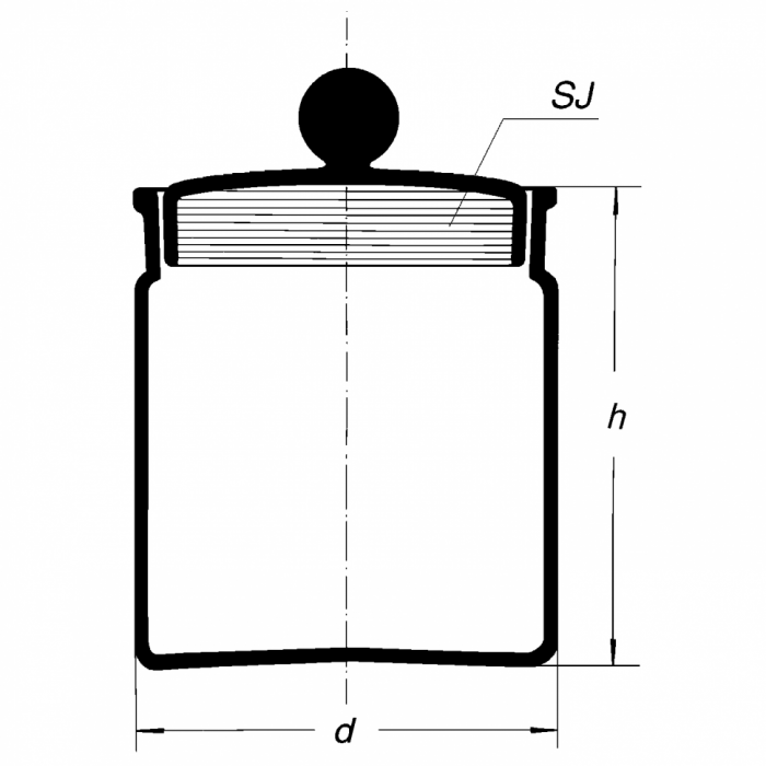 Стаканчик (бюкс) для взвешивания высокий 20 мл, СВ 30 х 50 мм, шлиф 24/10
