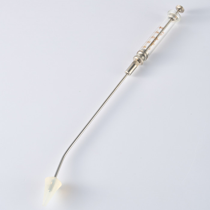 Шприц лабораторный стеклянный с насадкой для вливаний, 5 куб.см, ММИЗ