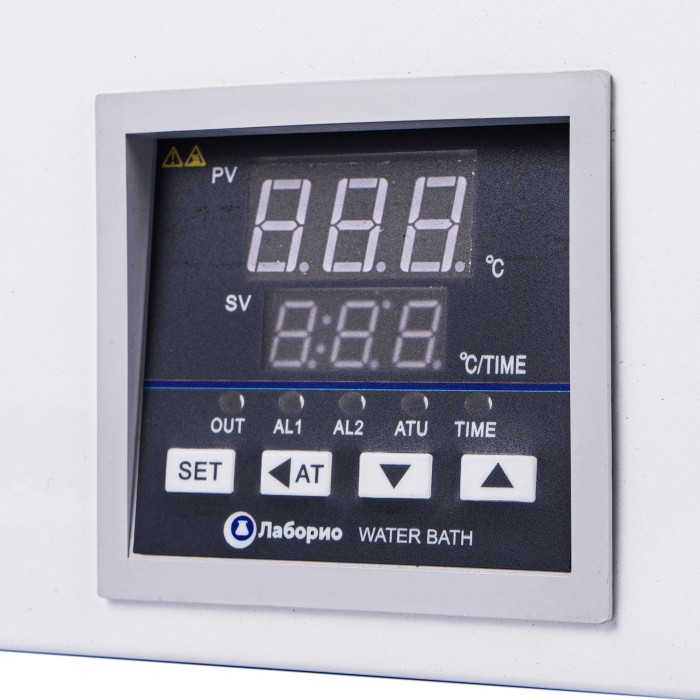 Баня водяная 2-х местная на 6 л, рабочая камера 300х150х140 мм, мощность 600 W, нагрев 100°C, датчик отсутствия воды, Лаборио WB100-2F