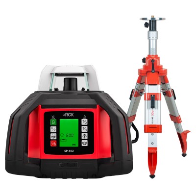 Комплект: ротационный нивелир RGK SP-610 + элевационный штатив RGK SH-170