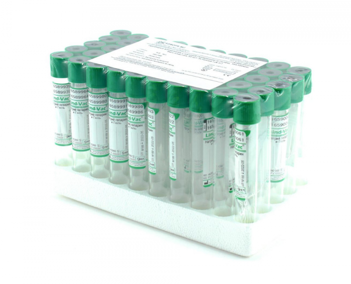 Вакуумные пробирки с гепарином лития Improvacuter 2 мл 13×75 мм для плазмы