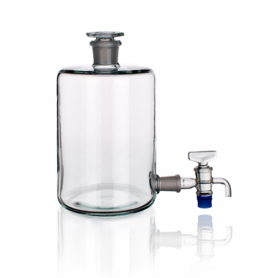 Бутыль Вульфа 5000 мл, склянка-аспиратор с краном и пришлифованной пробкой