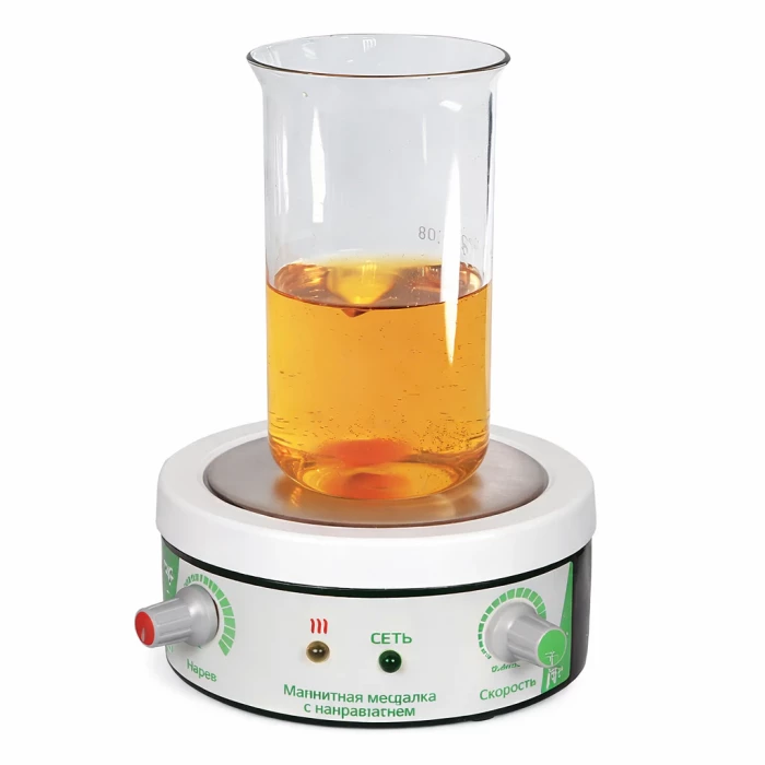 Магнитная мешалка с подогревом 1000мл, 200-2000 об/мин, до 100 градусов, ПЭ-6110 Экрос