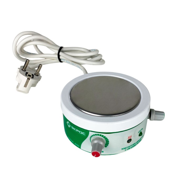 Магнитная мешалка с подогревом 1000мл, 200-2000 об/мин, до 100 градусов, ПЭ-6110 Экрос