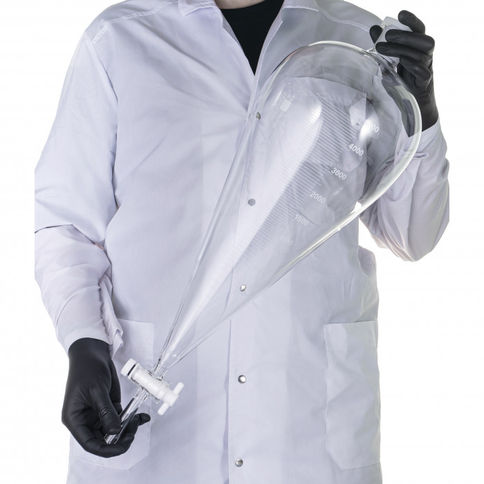 Воронка делительная грушевидная ВД-3-5000 ТС, кран PTFE, с делениями