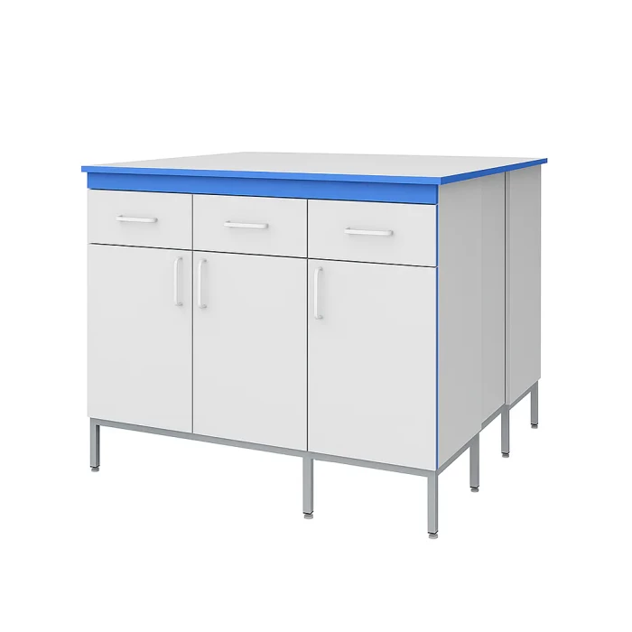 Островной стол лабораторный СТ.СОК.150.150.90 с ящиками и дверцами МК