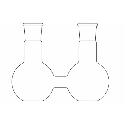 Колба плоскодонная сдвоенная 50 мл, П-2-50 ТС пластиковая пробка (Срок изготовления 60 дней)
