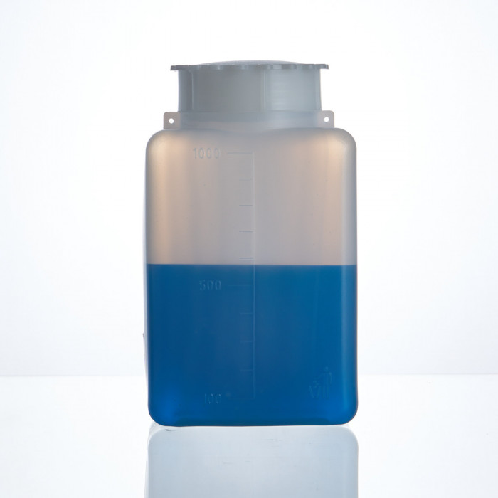 Емкость для общелабораторного применения (бутылка квадратная) 500 мл., с дел, ПЭВП, Aptaca