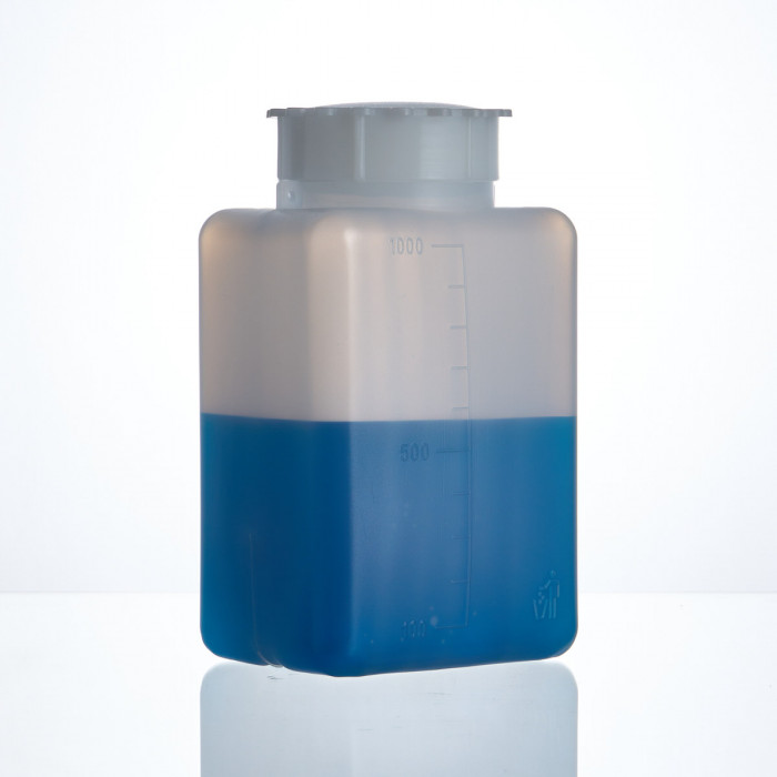 Емкость для общелабораторного применения (бутылка квадратная) 500 мл., с дел, ПЭВП, Aptaca