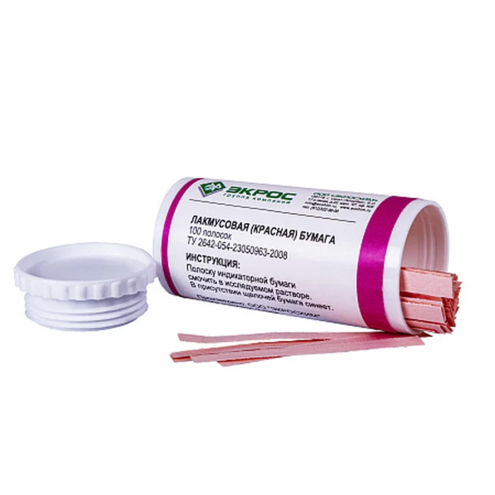 Бумага индикаторная лакмусовая красная pH 5-8, уп. 100 шт. Экрос