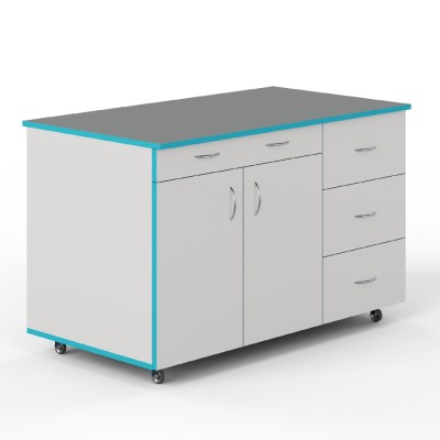 Подкатной модуль ТДЯ НВК 1200 для титровального стола СТ НВК 1200 ПЛАСТ (1090×600×700)