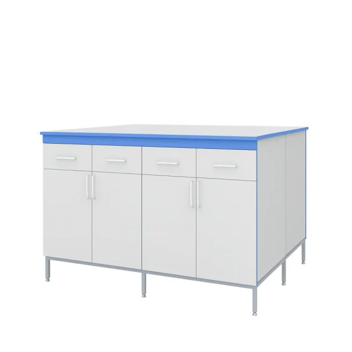 Островной стол лабораторный СТ.СОК.180.150.90 с ящиками и дверцами Л