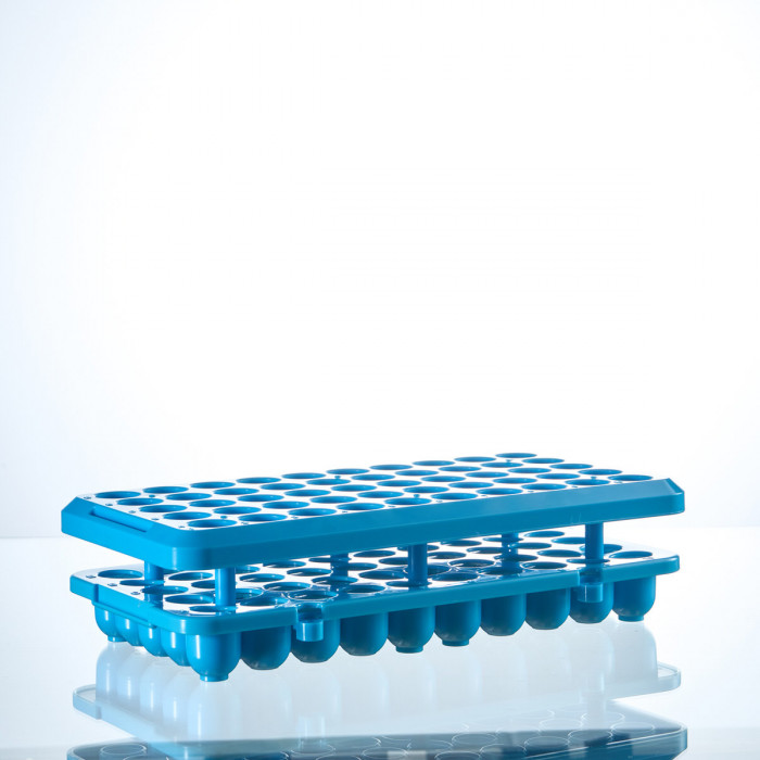 Штатив для пробирок диаметром от 10 до 18 мм, 50 гнезд, силиконовые фиксаторы, АБС-пластик, Greetmed
