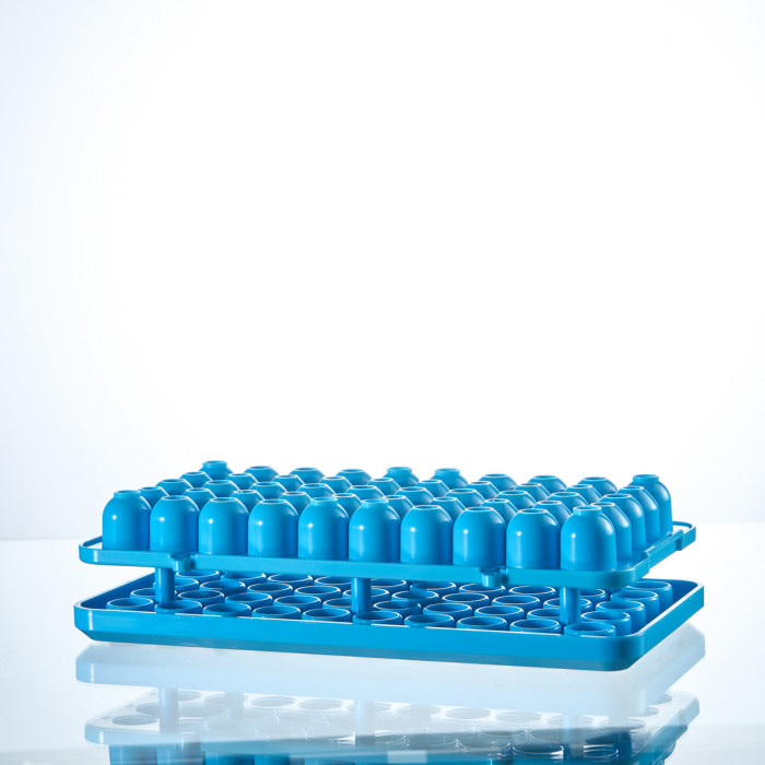 Штатив для пробирок диаметром от 10 до 18 мм, 50 гнезд, силиконовые фиксаторы, АБС-пластик, Greetmed