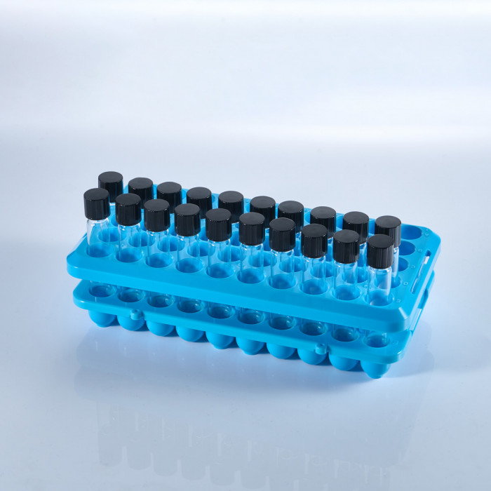 Штатив для пробирок диаметром от 10 до 18 мм, 50 гнезд, силиконовые фиксаторы, АБС-пластик, Greetmed