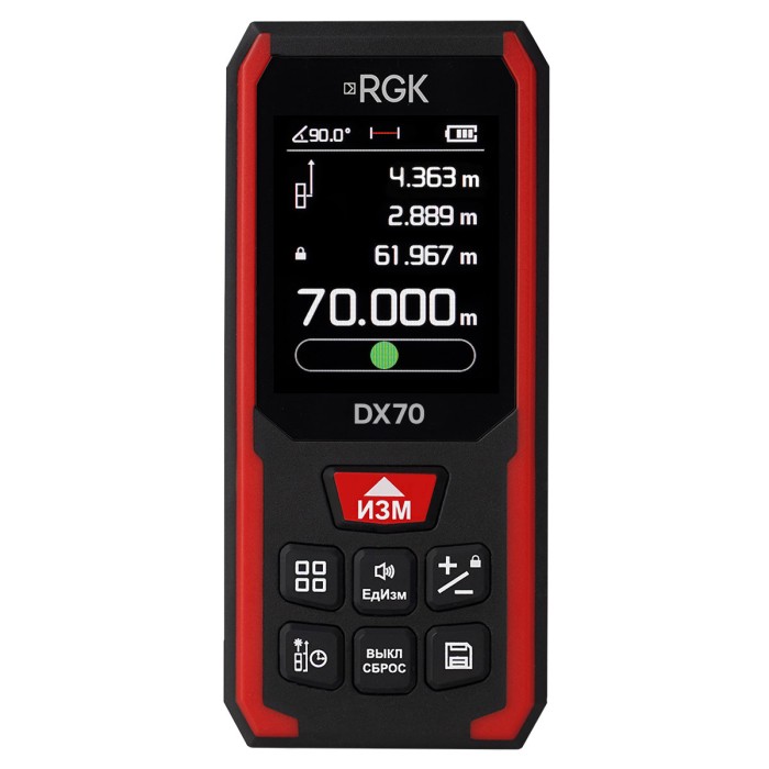 Лазерный дальномер RGK DX70 с поверкой