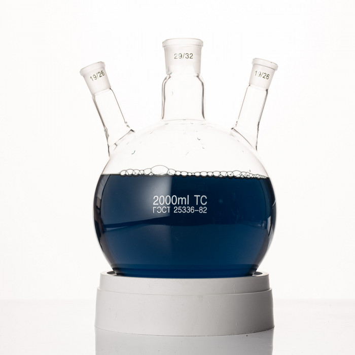 Колба трехгорлая 2000 мл, КГУ-3-1-2000-29/32-19/26-19/26 ТС