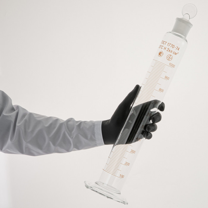 Цилиндр 1000 мл (мерный: исполнение 2 - с пришлифованной пробкой, на стеклянном основании), 2-1000-2