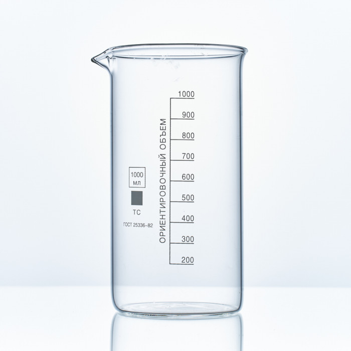 Набор лабораторных стаканов (тип В, высокий с делениями и носиком, термостойкий) ТС 3000, 2000, 1000, 250, 50 мл