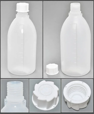 Бутылка градуированная 1000 мл, с узким горлом, с крышкой, П/П, Кartell