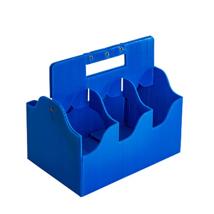 Переноска на 6 бутылок по 1000 мл, ячейка 100х100, 310х205х260мм, полипропилен, гофра