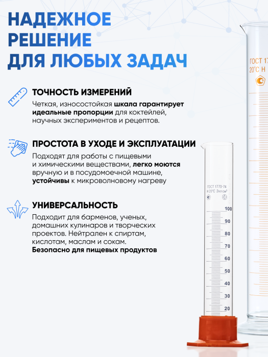 Цилиндр 250 мл (мерный: исполнение 3 - на полиэтиленовом основании), 3-250-2 (Не внесена в ГРСИ)