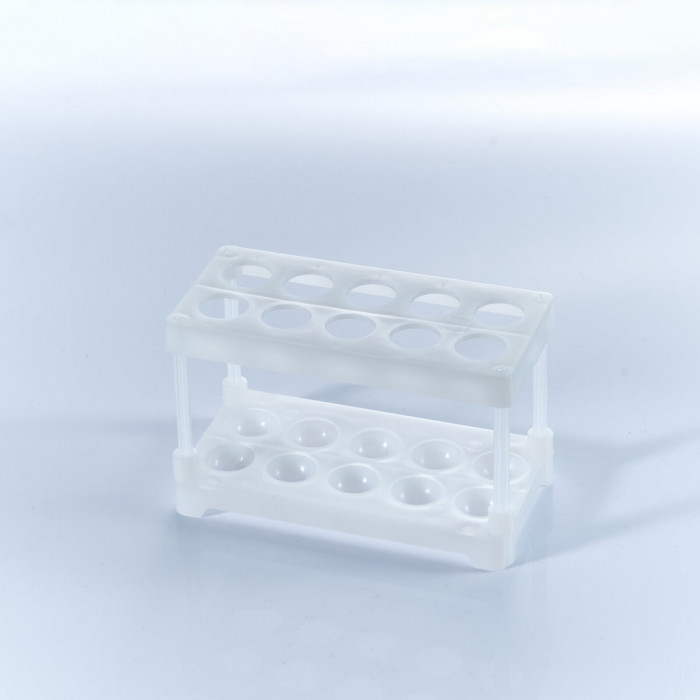 Штатив для пробирок диаметром до 18 мм, 10 гнезд, ШЛПП-10, п/э