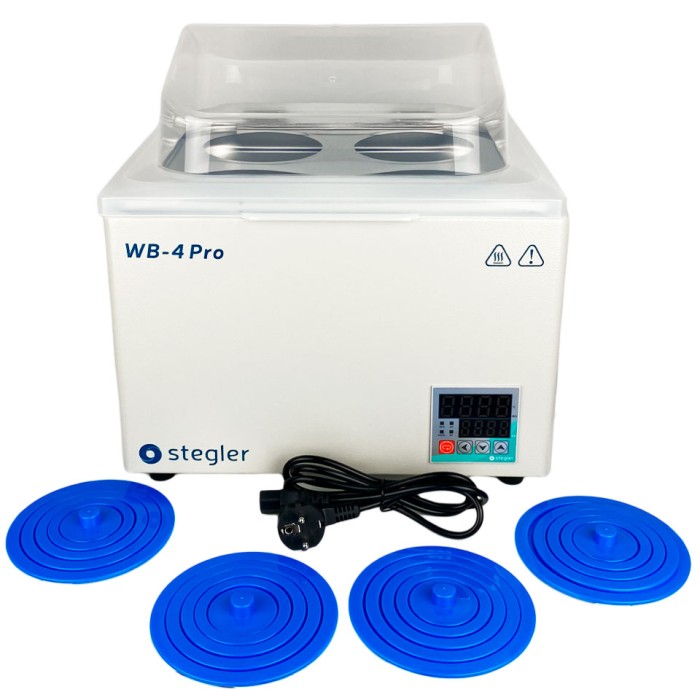 Водяная баня Stegler WB-4 Pro (15 л, Tкомн.+5...100 °С, 4 места)