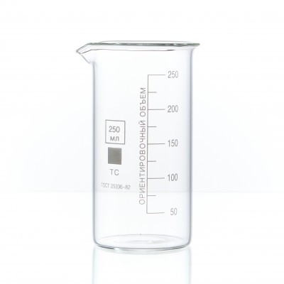 Набор лабораторных стаканов (тип В, высокий с делениями и носиком, термостойкий) ТС 250, 150, 100, 50 мл