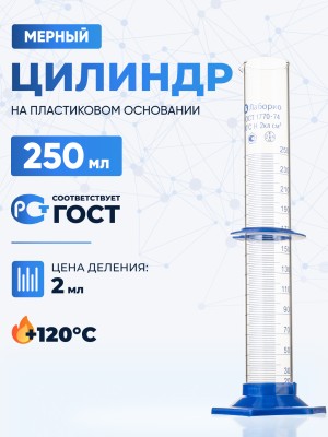 Цилиндр 500 мл (мерный: исполнение 3 - на полиэтиленовом основании), 3-500-2 (Не внесена в ГРСИ)