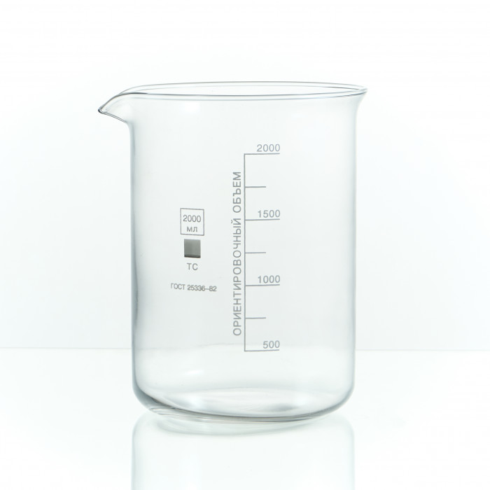Набор лабораторных стаканов (тип Н, низкий с делениями и носиком, термостойкий) ТС 3000, 2000, 1000, 600, 250 мл