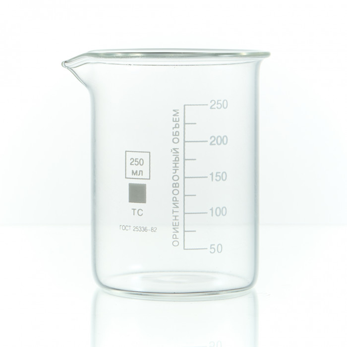 Набор лабораторных стаканов (тип Н, низкий с делениями и носиком, термостойкий) ТС 3000, 2000, 1000, 600, 250 мл
