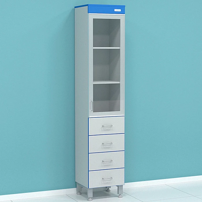 Шкаф лабораторный с ящиками и стеклянной дверцей СТ.Ш-АЛ.СЯ.40.60.197