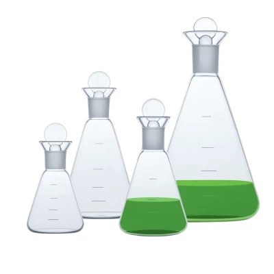 Колба коническая йодная 100 мл, КН-1-100 ТС (широкий излив с притертой пробкой)