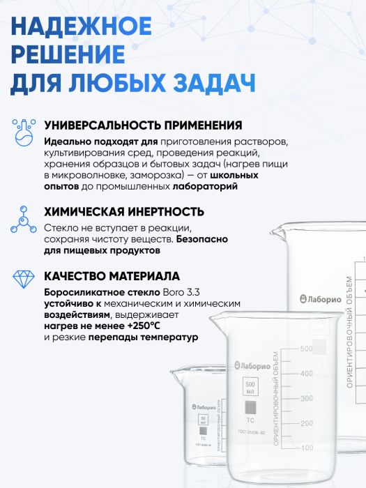 Стакан лабораторный высокий 250 мл, В-1-250 ТС