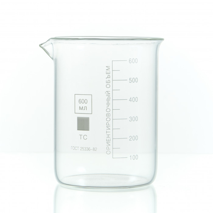 Набор лабораторных стаканов (тип Н, низкий с делениями и носиком, термостойкий) ТС 2000, 1000, 600, 250, 50, 25 мл, 8407