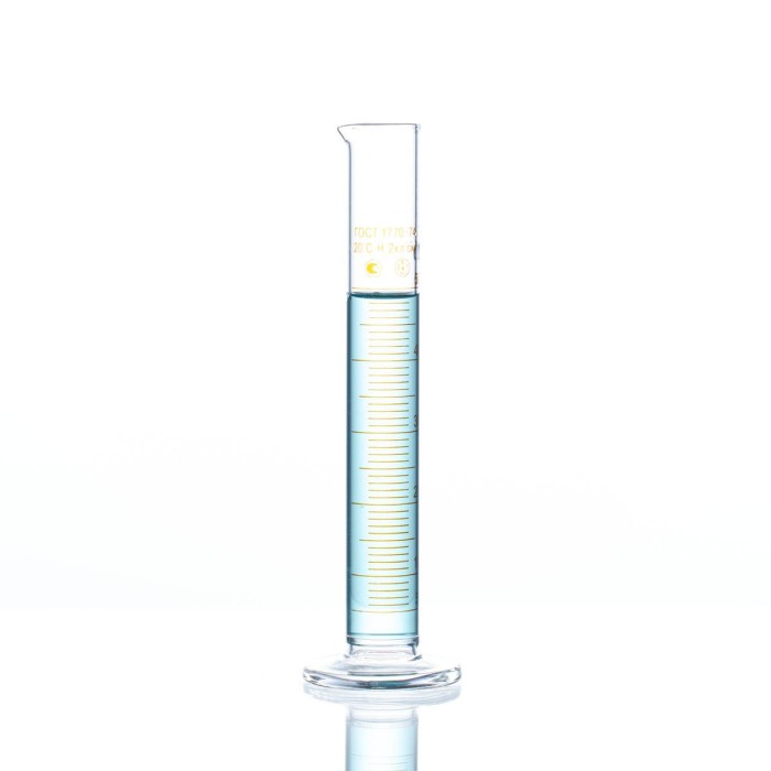 Цилиндр мерный 50 мл, стеклянное основание, носик, 1-50-2